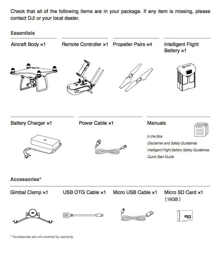 DJI Phantom 4 Whats In The Box Included